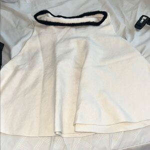 Zara Cream Knit Top with Black Trim